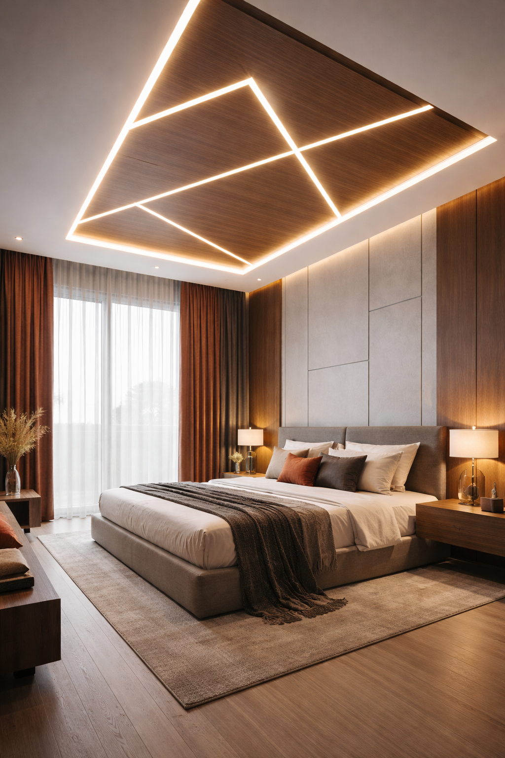 لاین نوری سقف اتاق خواب